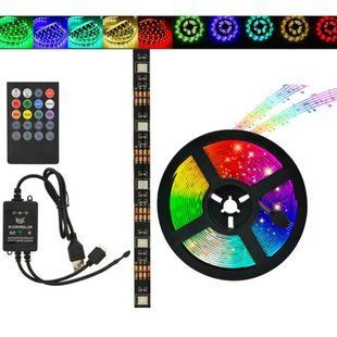 Світлодіодна стрічка SMD 5050 RGB LED 2м IP65 з пультом та блоком живлення USB, 2м, Стрічка світлодіодна 5050 ws26826-2 фото