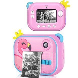 Дитячий фотоапарат миттєвого друку YT008 PINK FLAMINGO з підтримкою microSD ws43583 фото