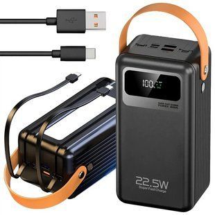 Power bank WUW TUGGII Y106 60 000 mAh зі швидкою зарядкою, дисплеем та вбудованими кабелями 4хUSB wuw85978 фото