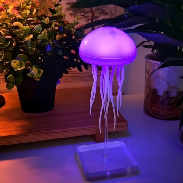 Акумуляторний настільний нічник Медуза 3D з пультом LED світильник атмосферний для спальні та дитячої кімнати 55208 фото