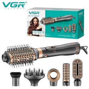 Фен стайлер для укладання та завивки волосся VGR V-491 6 в 1, Professional, 1000 Вт, Фен з насадками ws64539 фото