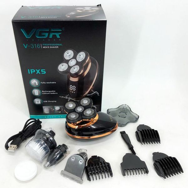 Електробритва VGR V-316, тример для вусів та бороди, акумуляторна чоловіча бритва, тример бездротовий ws47935 фото
