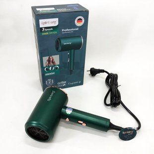 Фен Rainberg RB-2212 8800Вт з регуляцією температури та швидкості для сушіння та укладання волосся Green ws22231 фото