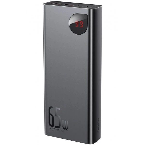 Зовнішній акумулятор Power Bank Baseus 20000mAh 65W для ноутбука зі швидкою зарядкою чорний ws42816 фото