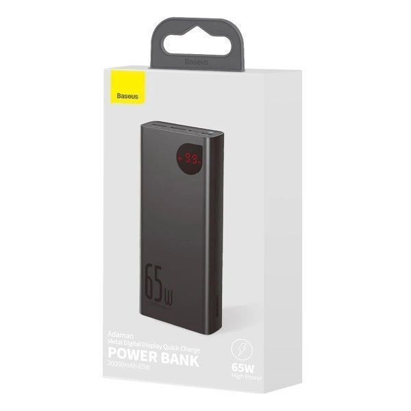 Зовнішній акумулятор Power Bank Baseus 20000mAh 65W для ноутбука зі швидкою зарядкою чорний ws42816 фото