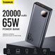 Зовнішній акумулятор Power Bank Baseus 20000mAh 65W для ноутбука зі швидкою зарядкою чорний ws42816 фото 3