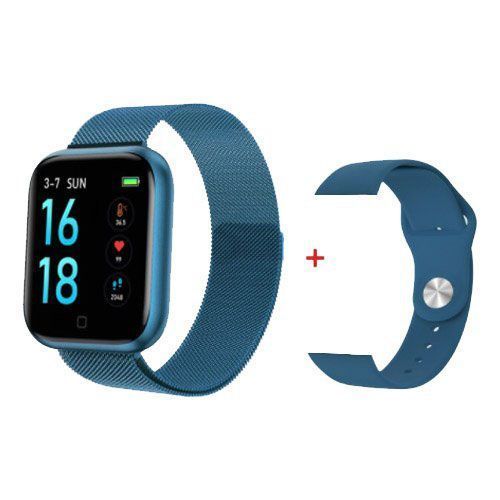 Smart Watch T80S, два браслети, температура тіла, тиск, оксиметр. Колір: синій ws39115 фото