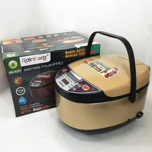 Мультиварка Rainberg RB-6207 6л 1500Вт з фритюрницею 12 програм скороварка пароварка мультиварка Beige ws55779 фото