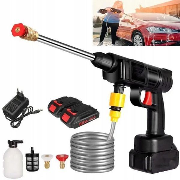 Універсальна автомийка високого тиску Cleaning Gun 48V з 2 акумуляторами та кейсом ws81732 фото