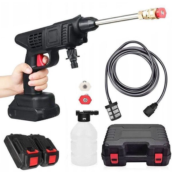 Універсальна автомийка високого тиску Cleaning Gun 48V з 2 акумуляторами та кейсом ws81732 фото