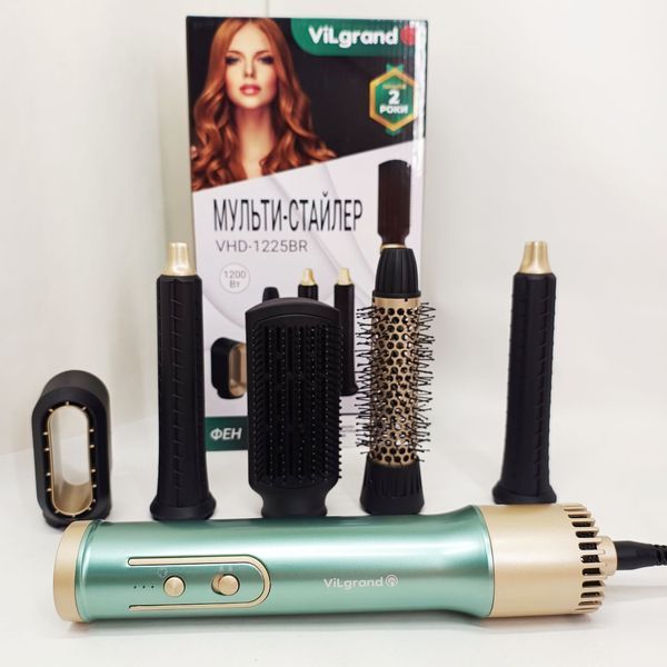 Фен-щітка мультистайлер ViLgrand VHD-1225BR 1200Вт green ws27113 фото