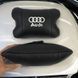 Автомобільна подушка для підголівника Audi &ndash; чорна натуральна шкіра ws56239 фото 8