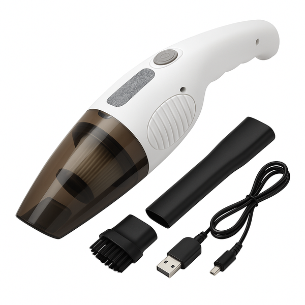 Автомобільний пилосос Car Vacuum Cleaner HY05 на АКУМУЛЯТОРІ. Колір: білий ws61597-1 фото