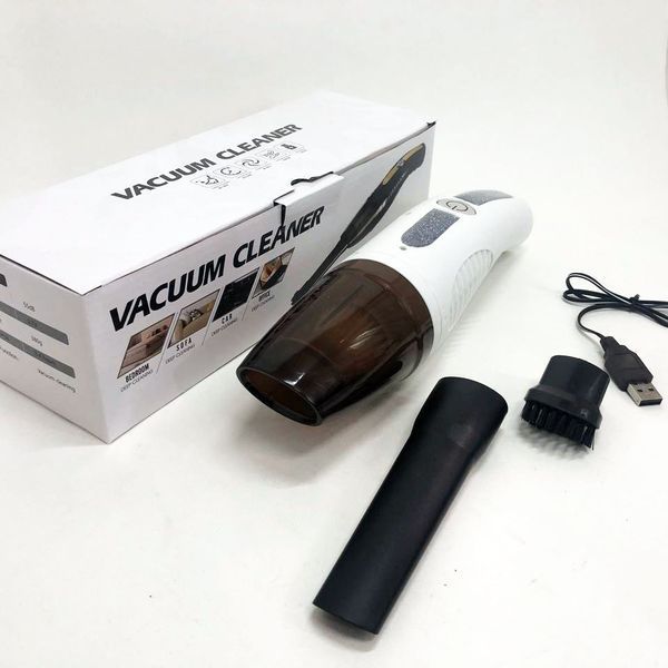 Автомобільний пилосос Car Vacuum Cleaner HY05 на АКУМУЛЯТОРІ. Колір: білий ws61597-1 фото