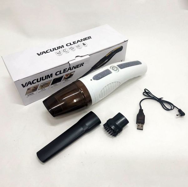 Автомобільний пилосос Car Vacuum Cleaner HY05 на АКУМУЛЯТОРІ. Колір: білий ws61597-1 фото
