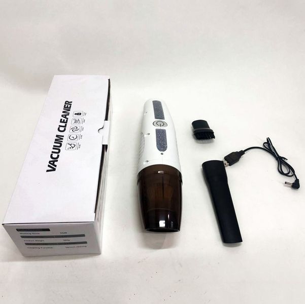Автомобільний пилосос Car Vacuum Cleaner HY05 на АКУМУЛЯТОРІ. Колір: білий ws61597-1 фото