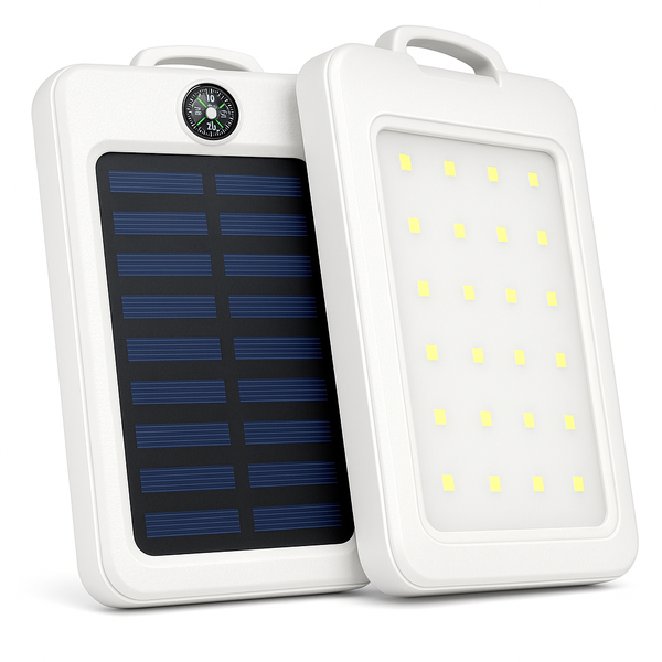 УМБ Power Bank Solar 18000 mAh мобільне зарядне з сонячною панеллю та лампою, Power Bank Charger White ws83645-1 фото