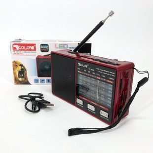 Радіо GOLON RX-8866 цифровий портативний радіоприймач із ліхтариком функцією PowerBank. Колір: червоний ws66942-2 фото