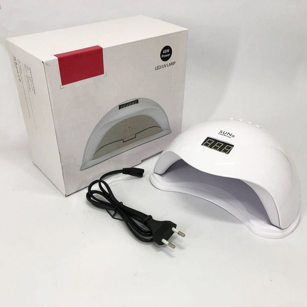 Лампа для манікюру Sun 5 nail lamp FD93-1 led для сушіння гель лаку з таймером для домашнього використання ws97876 фото