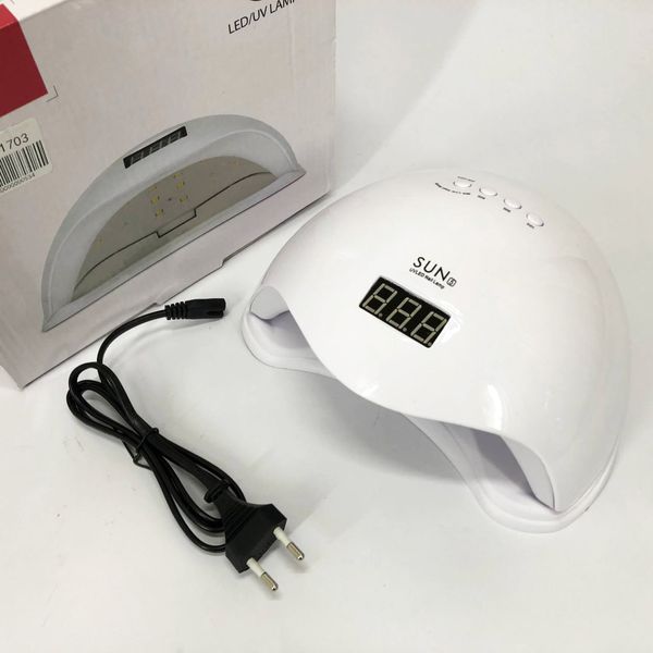 Лампа для манікюру Sun 5 nail lamp FD93-1 led для сушіння гель лаку з таймером для домашнього використання ws97876 фото